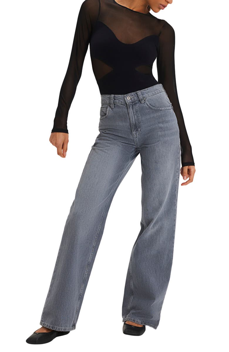 Free People All an Illusion Bodysuit, Alternate, color, Black