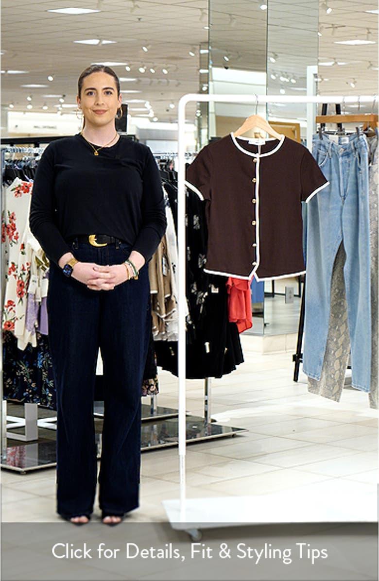 Piped Trim Cotton Button-Up Top, sales video thumbnail