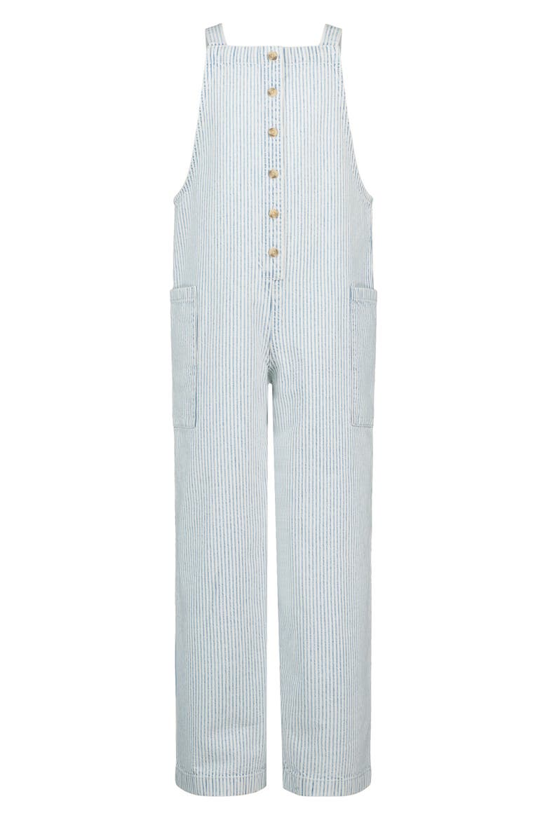 Kids' Sunshine Love Striped Seersucker Jumpsuit, Main, color, ASHLEIGH BLUE