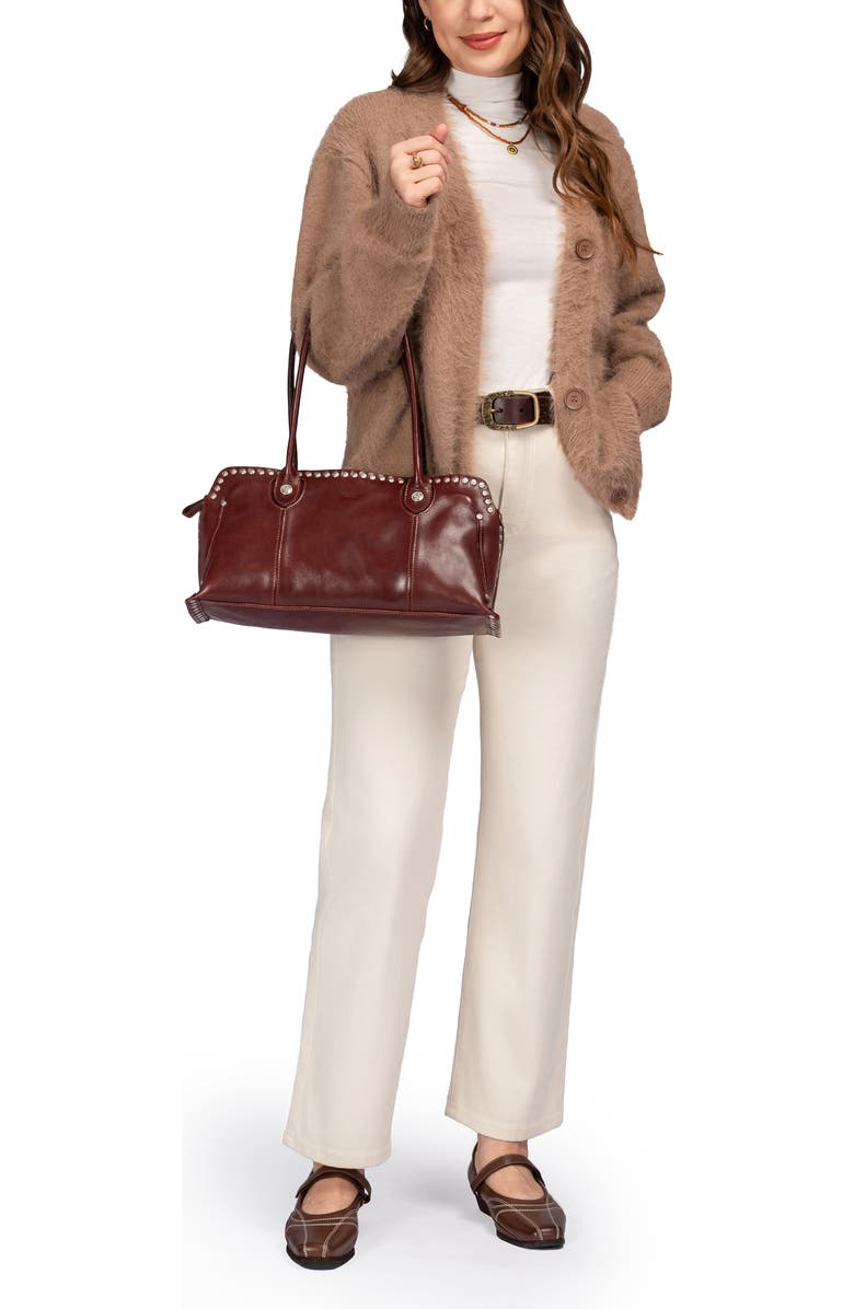 OLD TREND Soul Genuine Leather Studded Structured Shoulder Bag, Alternate, color, Brown