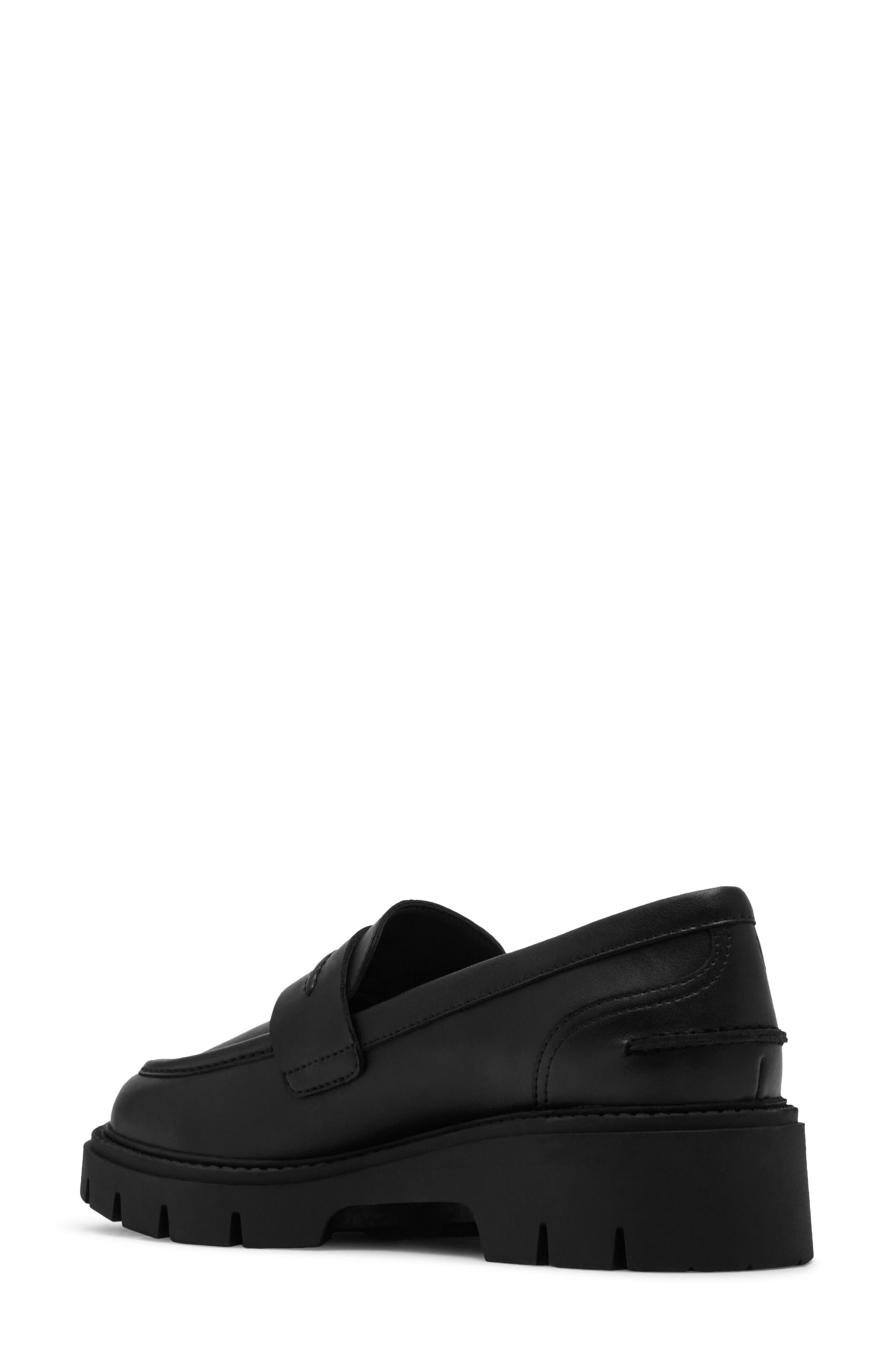 Kisha Waterproof Penny Loafer, Alternate, color, BLACK LEATHER