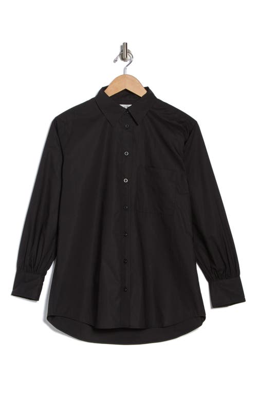 Frame The Borrowed Pocket Organic Cotton Button-up Shirt In Black