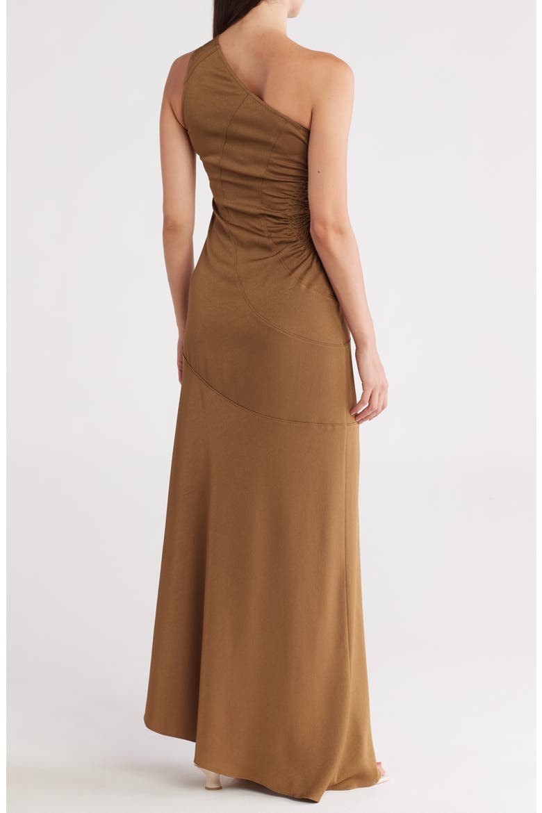 Paige One Shoulder Dress, Alternate, color, AGED BRONZE