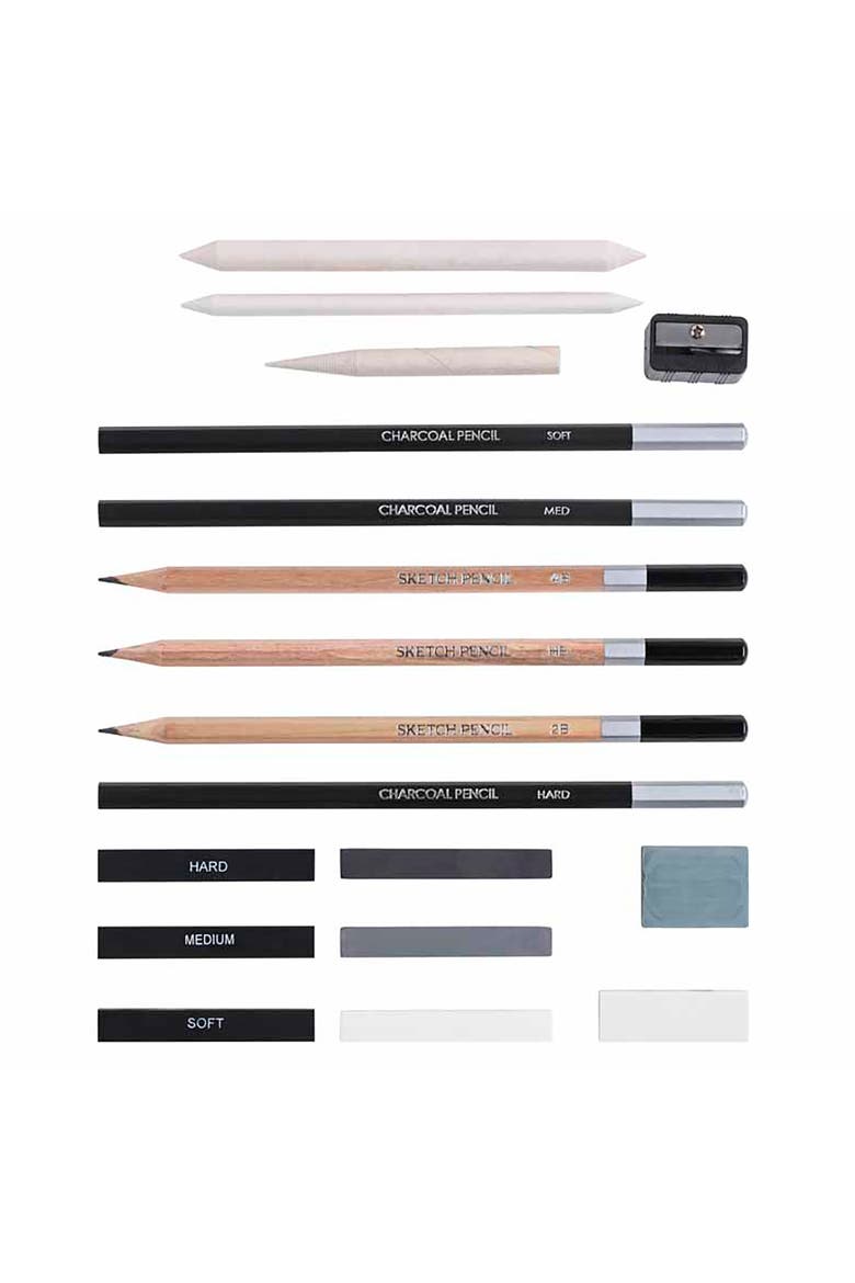 Beginners Sketch & Draw Set 18Pc, Alternate, color, Multicolored