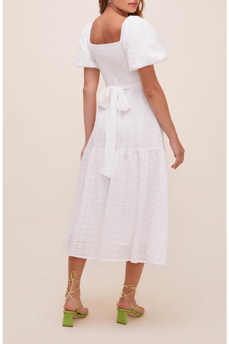Sonnet Tie Back Midi Dress, Alternate, color, WHITE