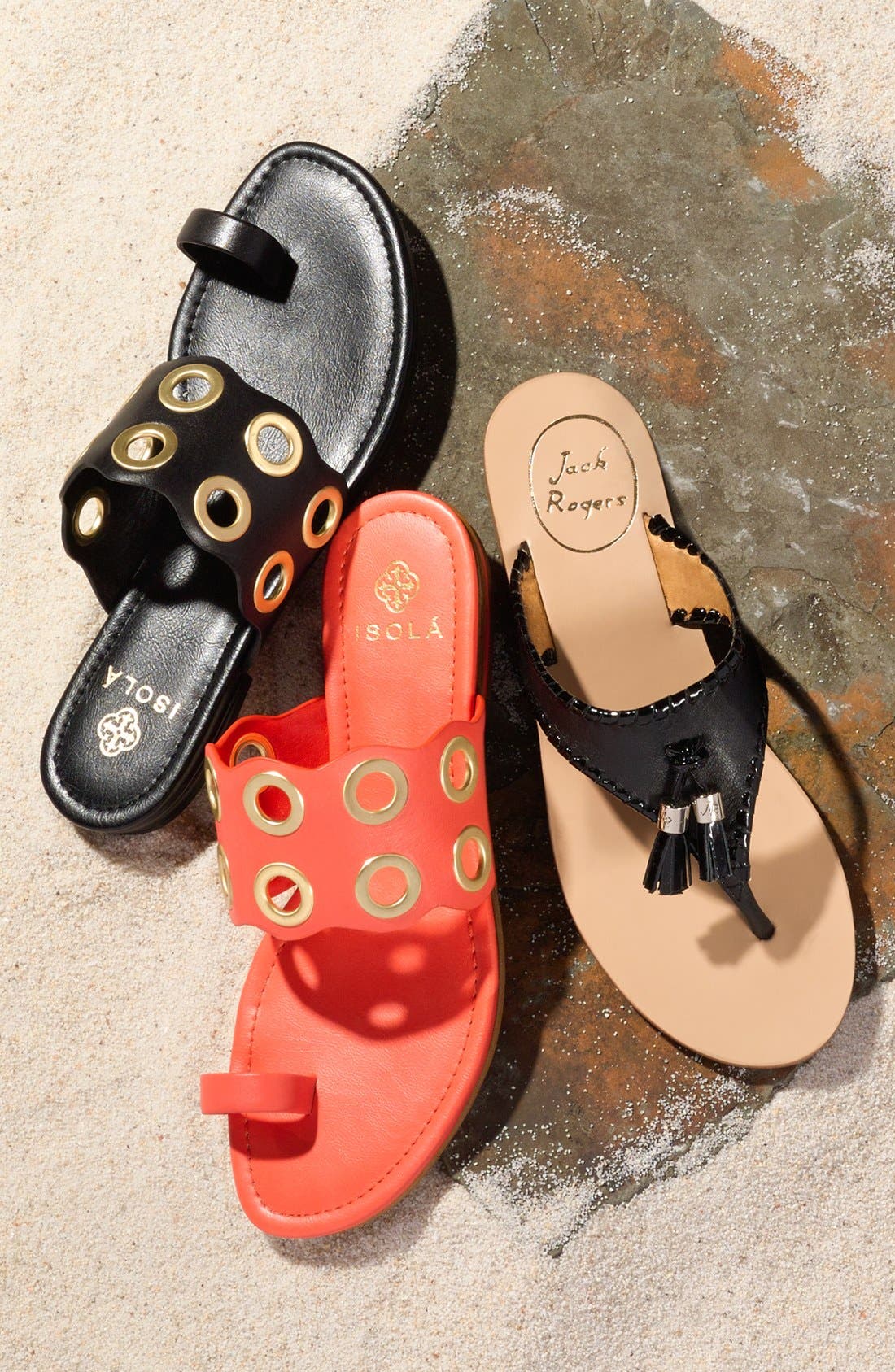 Jack Rogers 'Alana' Leather Thong Sandal, Alternate, color, 