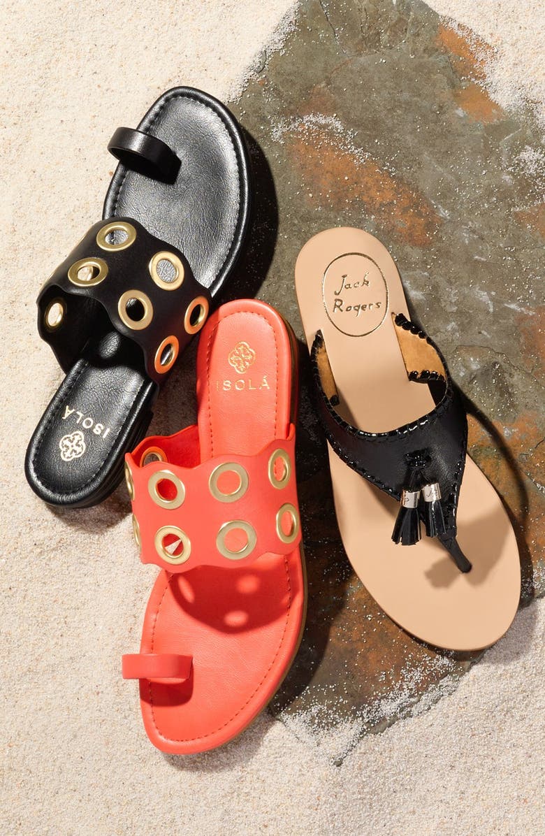 Jack Rogers 'Alana' Leather Thong Sandal, Alternate, color,