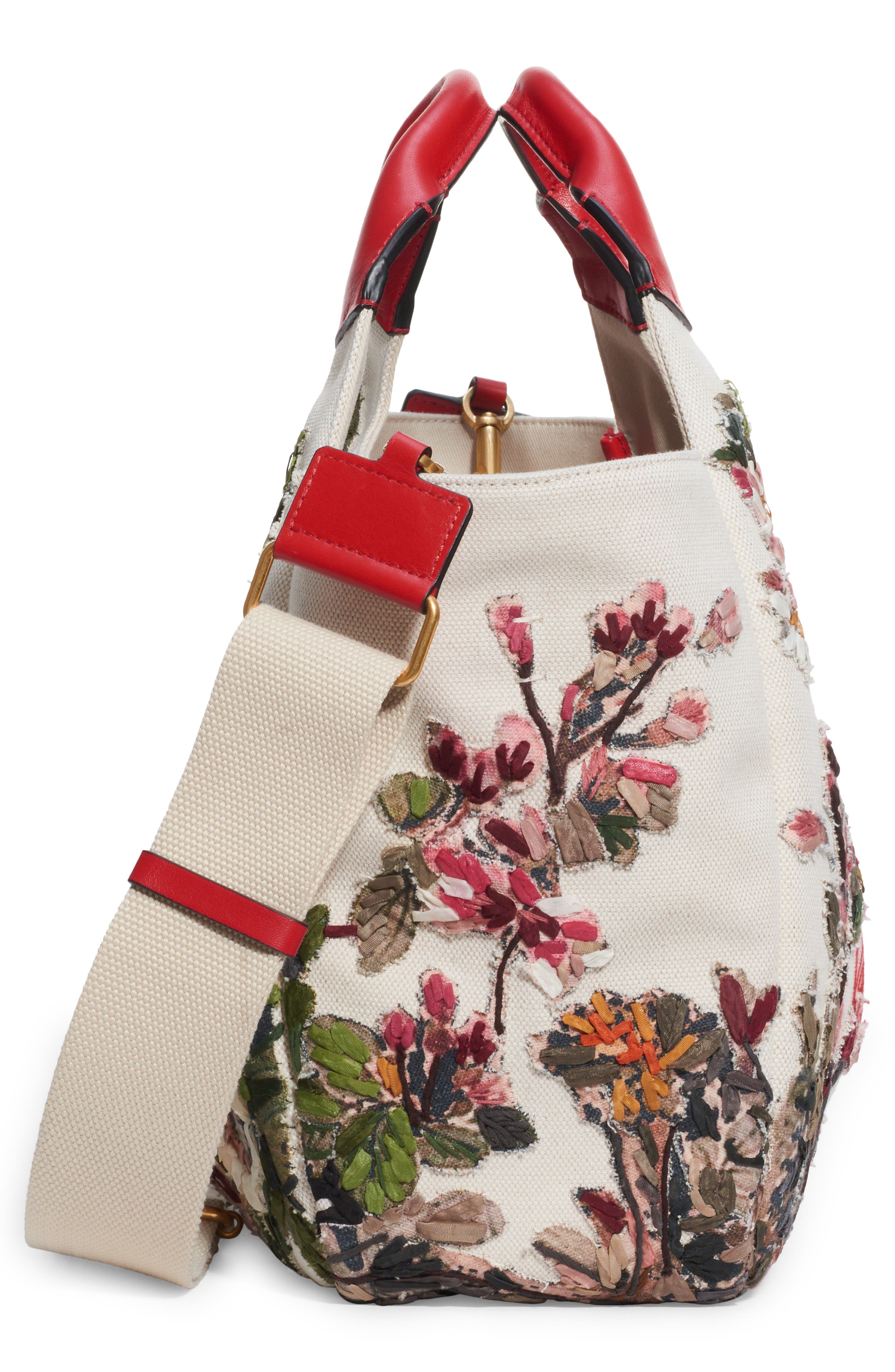 Valentino Garavani Medium Atelier Embroidered Canvas Tote, Alternate, color, 