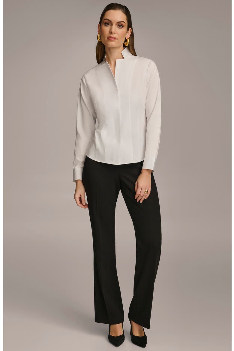 Stand Collar Button-Up Shirt, Alternate, color, WHITE