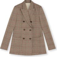 Fortela Classic Double-Breasted Plaid Jacket