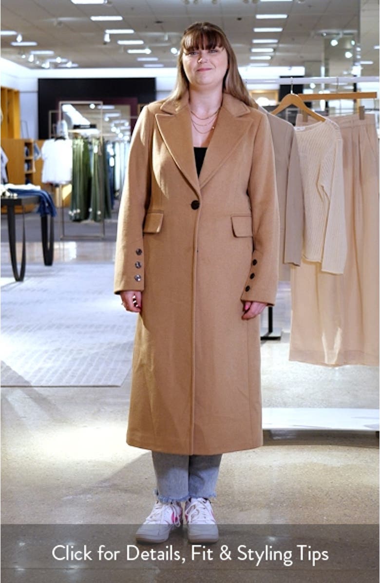 Single Breasted Wool Blend Reefer Coat, sales video thumbnail