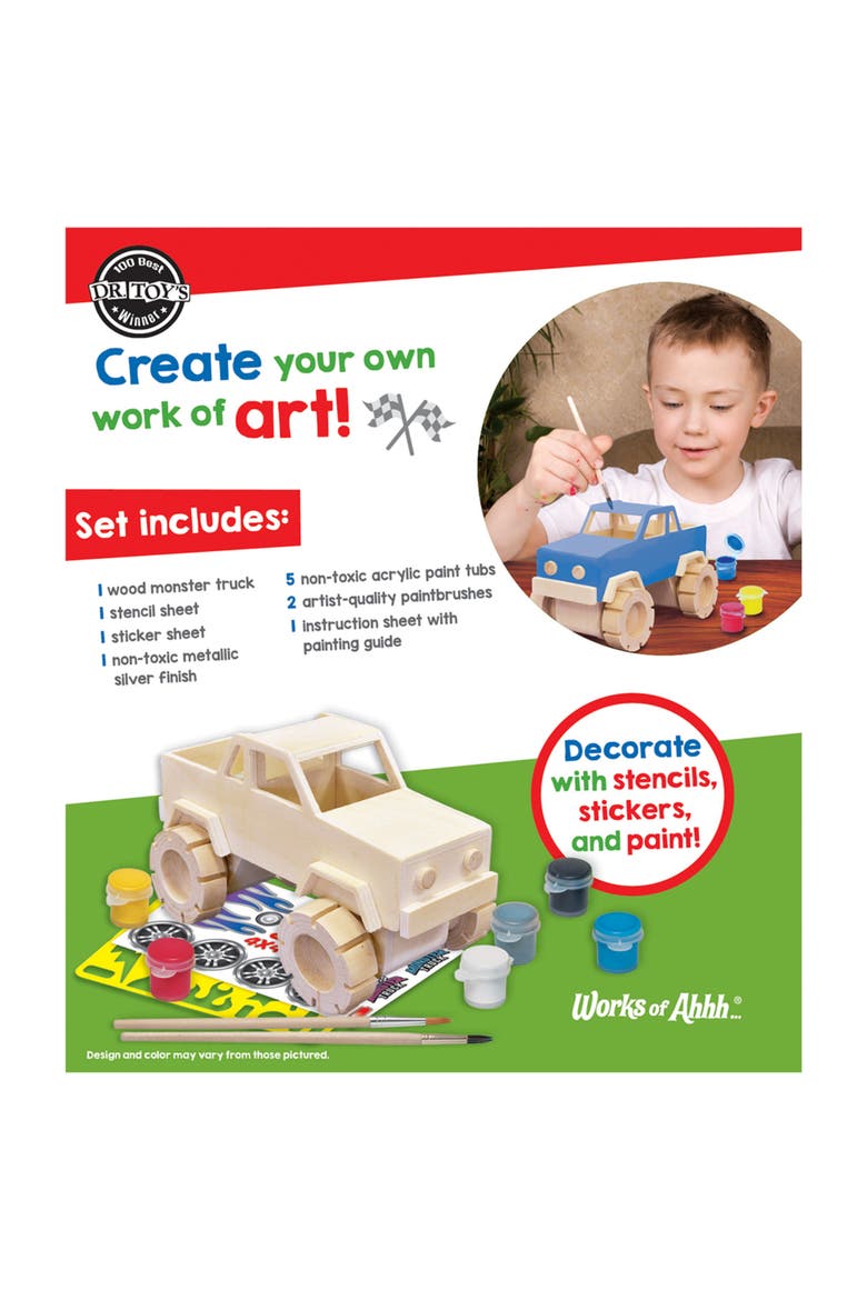 Monster Truck Wood Craft & Paint Kit, Alternate, color, Multicolor