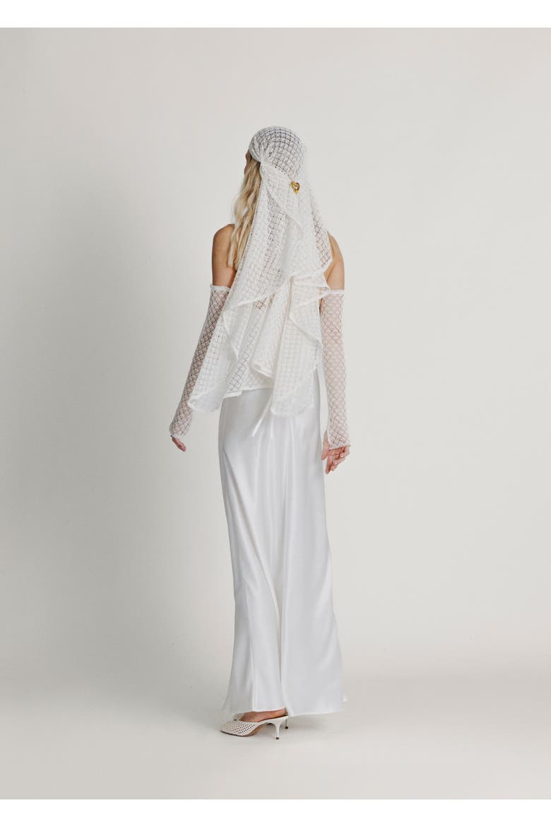 Boho Veil, Alternate, color, Off White