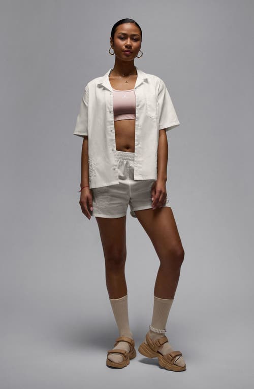 JORDAN JORDAN ROSE EMBROIDERED COTTON SHORTS