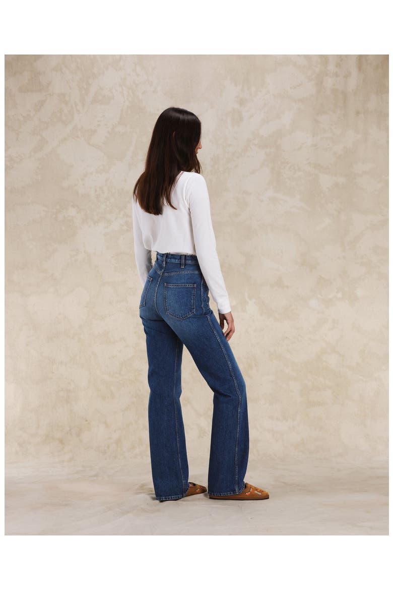 Jane Bootcut Stone Wash Denim Trousers, Alternate, color, BLUE
