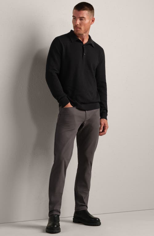 Rhone Regular Fit Long Sleeve Sweater Polo In Black