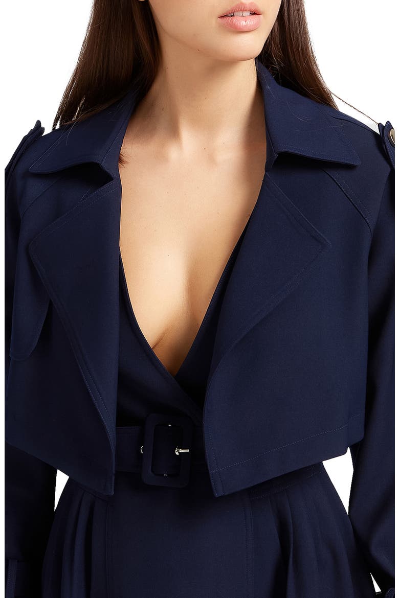 Manhattan Crop Trench Coat, Alternate, color, NAVY