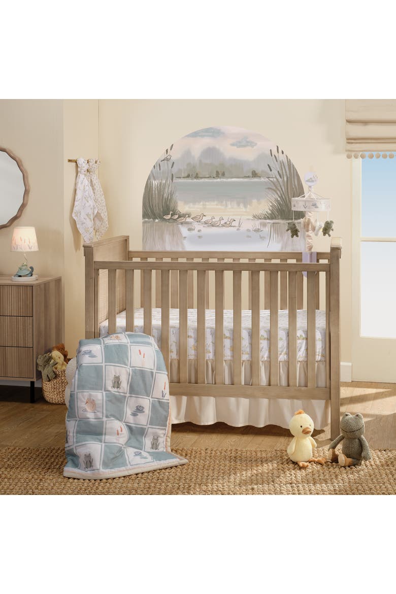Froggy and Friends 100% Cotton Baby Fitted Crib/Toddler Sheet, Alternate, color, White