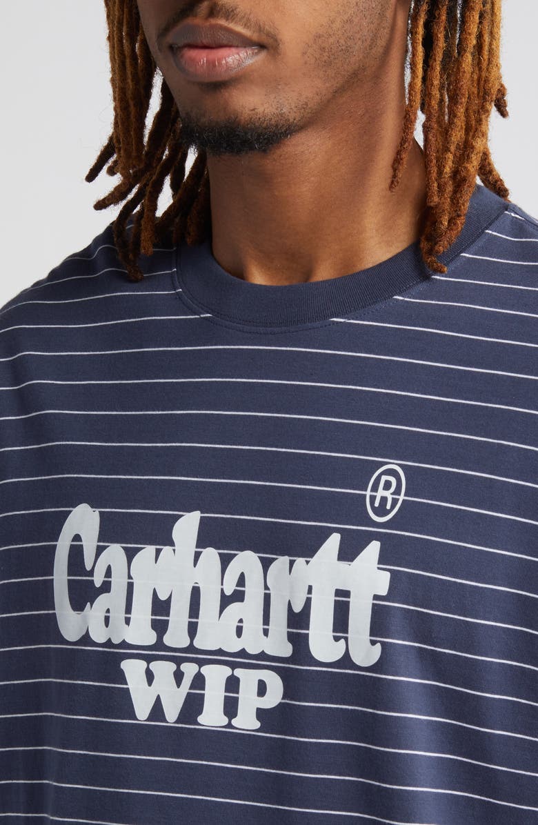 Carhartt Work In Progress Orlean Spree Stripe Logo Graphic T-Shirt, Alternate, color,