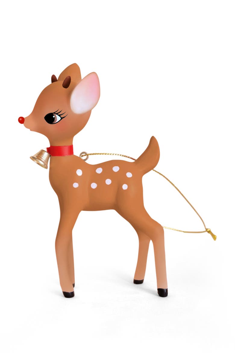 Sunshine Studios Retro Deer Ornament, Main, color, Brown