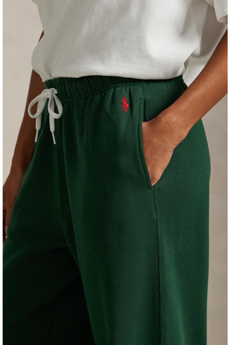 Wide Leg Cotton Blend Fleece Sweatpants, Alternate, color, NORTHWEST PINE