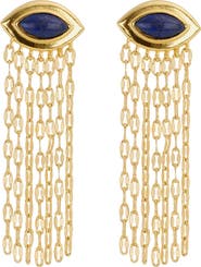 ATHRA LUXE Lapis Lazuli Waterfall Drop Earrings
