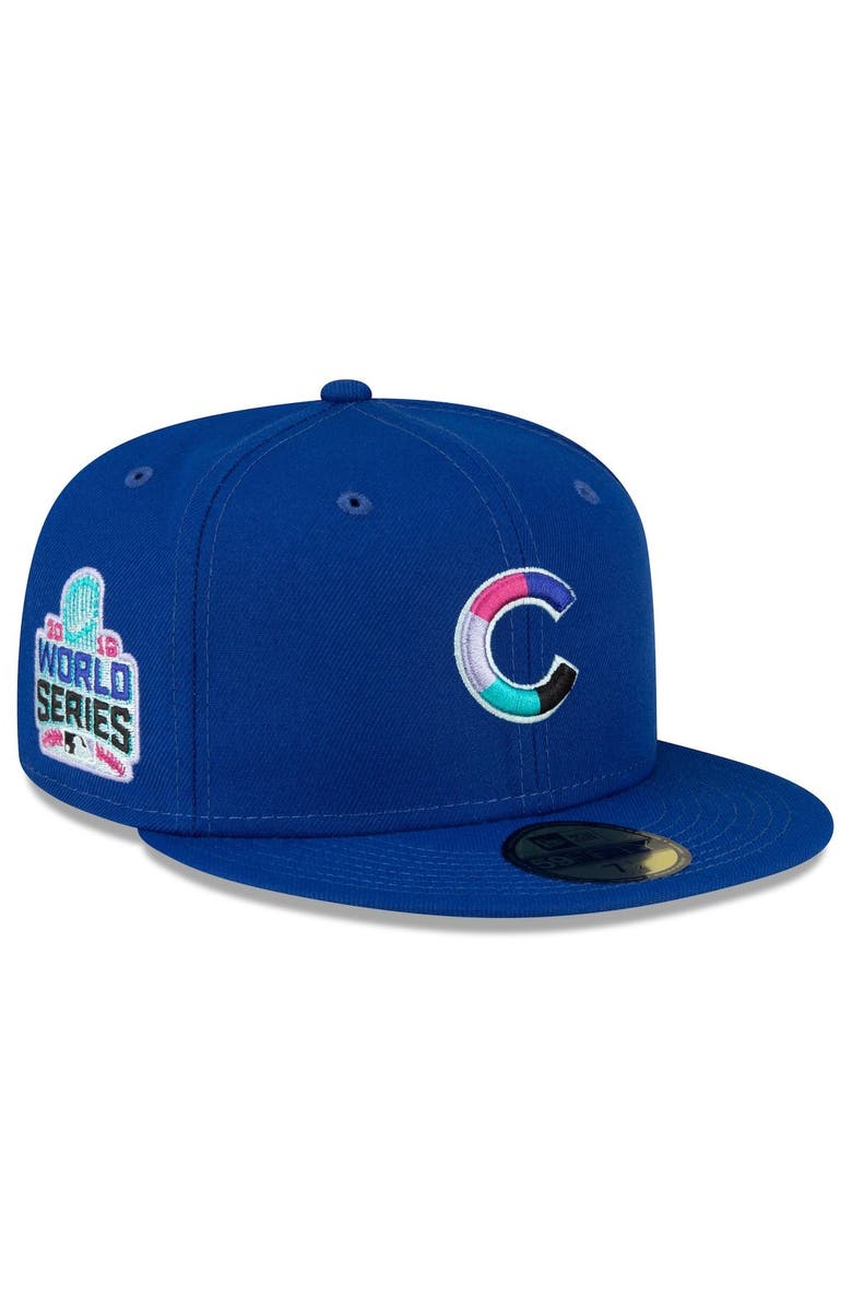 New Era Men's New Era Royal Chicago Cubs 2016 World Series Polar Lights 59FIFTY Fitted Hat, Main, color, Royal