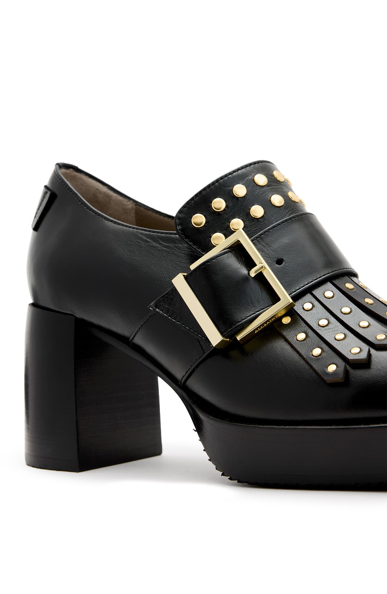 AllSaints Zia Stud Loafer, Alternate, color, 