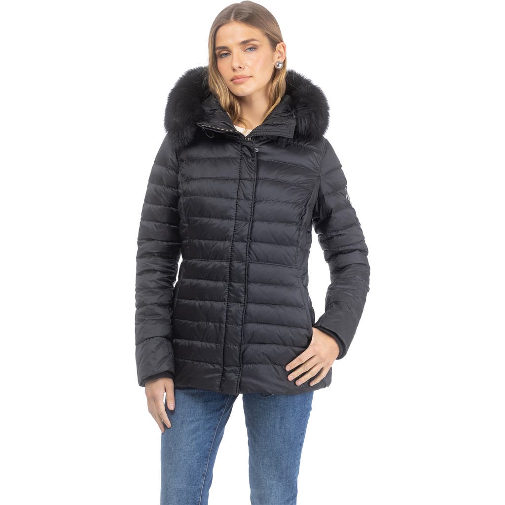 Gorski Apres-ski Horizontal Short Jacket With Detachable Toscana Lamb Hood Trim In Black