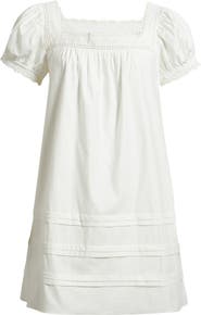 Reformation Joliette Eyelet Trim Puff Sleeve Minidress