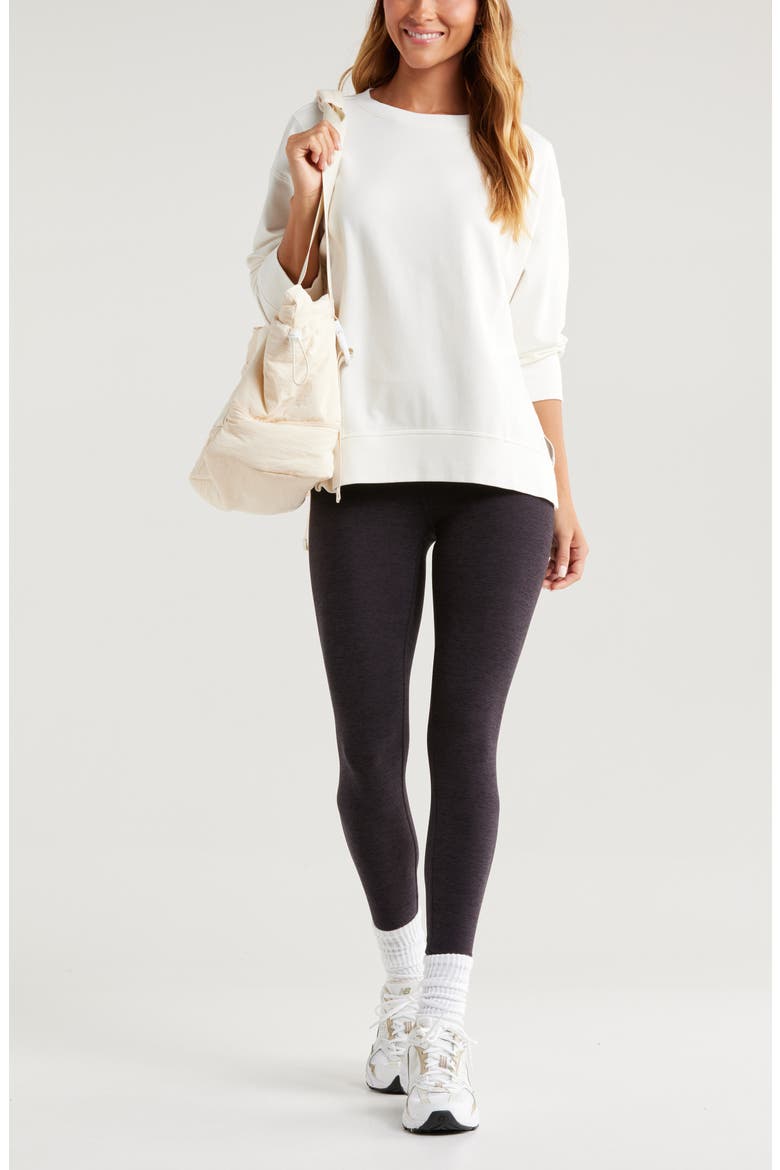 Luxe French Terry Sweatshirt, Alternate, color, IVORY EGRET