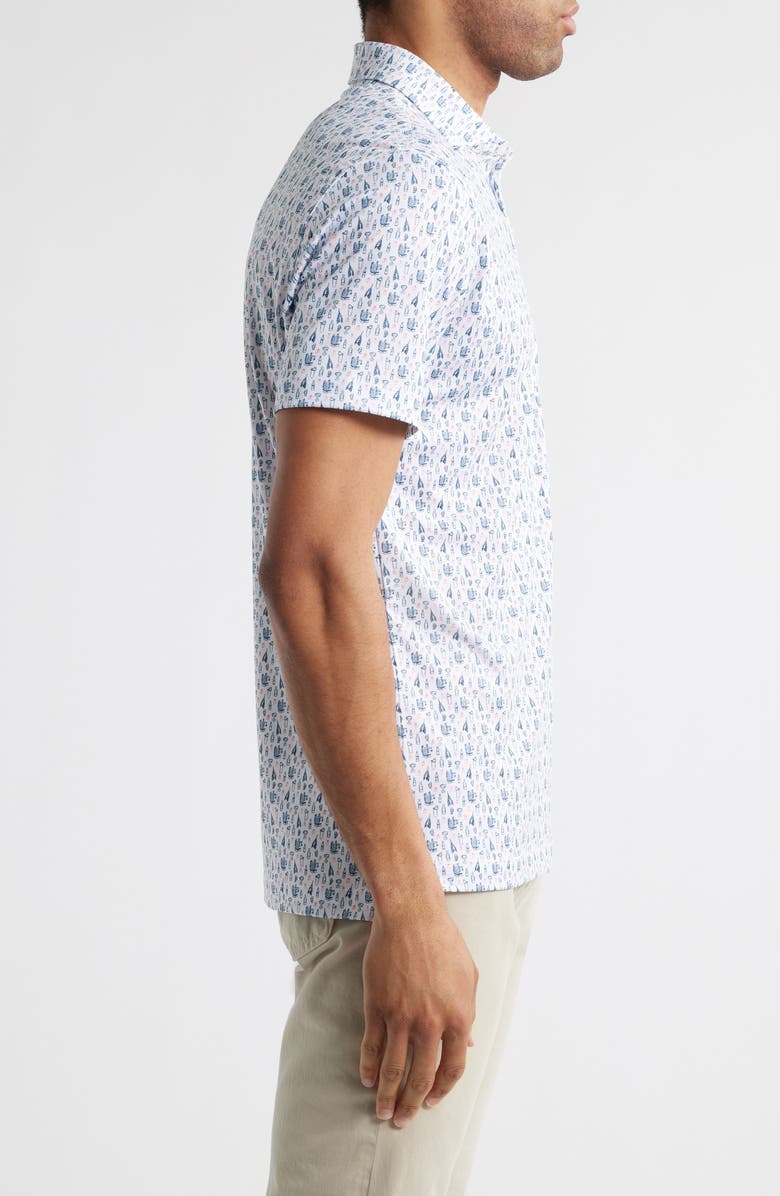 johnnie-O Manhatty Libations Print PREP-FORMANCE Golf Polo, Alternate, color, White