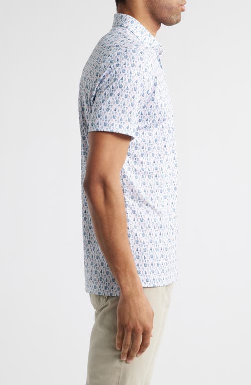 Johnnie-o Manhatty Libations Print Prep-formance Golf Polo In White