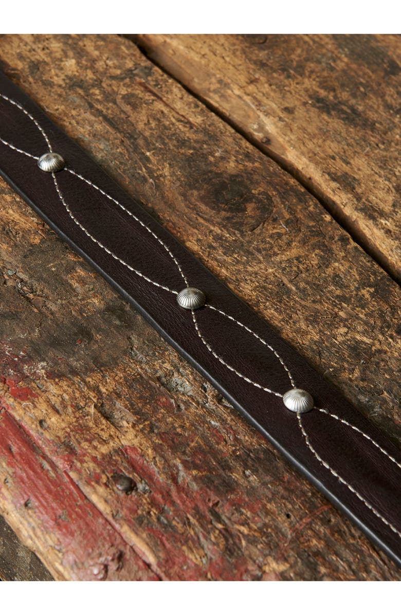 Fortela Oregon Leather Belt with Squared Buckle, Alternate, color, Testa Moro