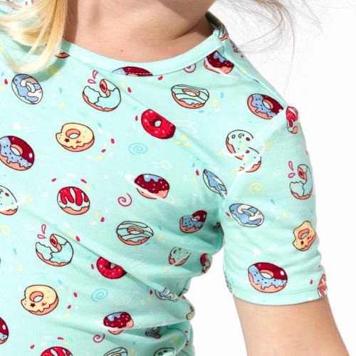 Bellabu Bear Blue Donut Kids 2-piece Short Sleeve & Shorts Pajama Set In Blue Donut
