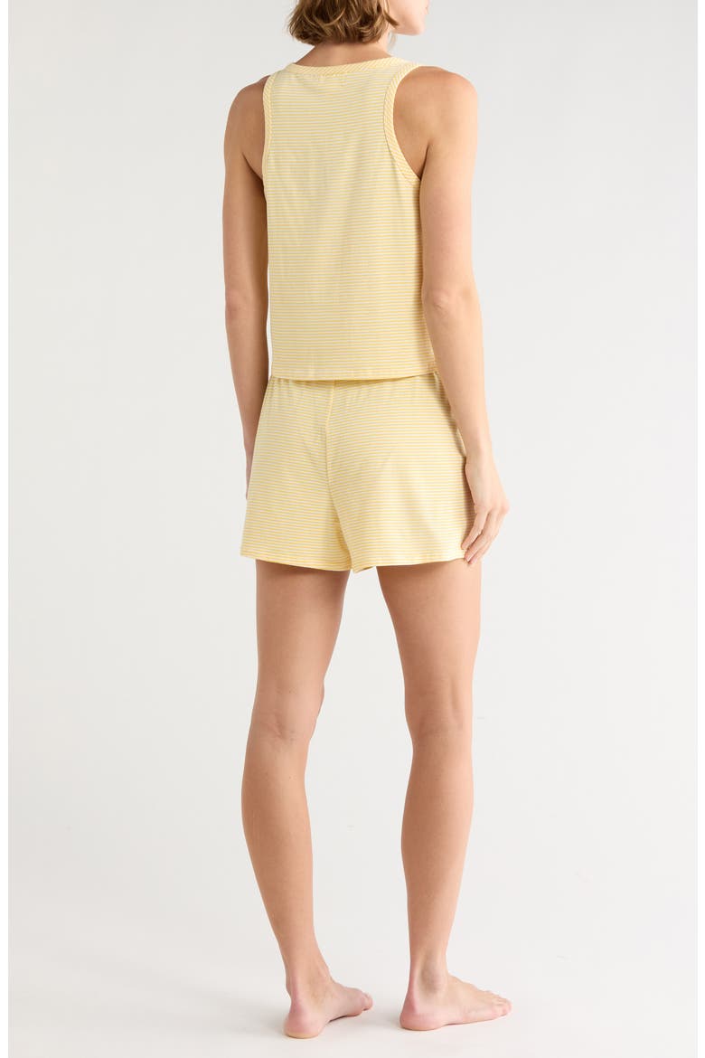 Tank Short Pajamas, Alternate, color, WHITE- YELLOW ROCCO STRIPE
