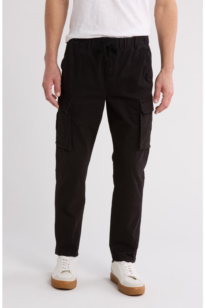 Stretch Cotton Twill Cargo Pants, Main, color, BLACK