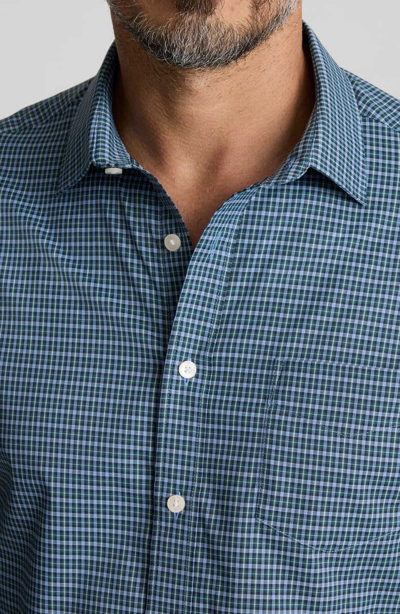 UNTUCKit Delune Check Performance Button-Up Shirt, Alternate, color, Green Blue