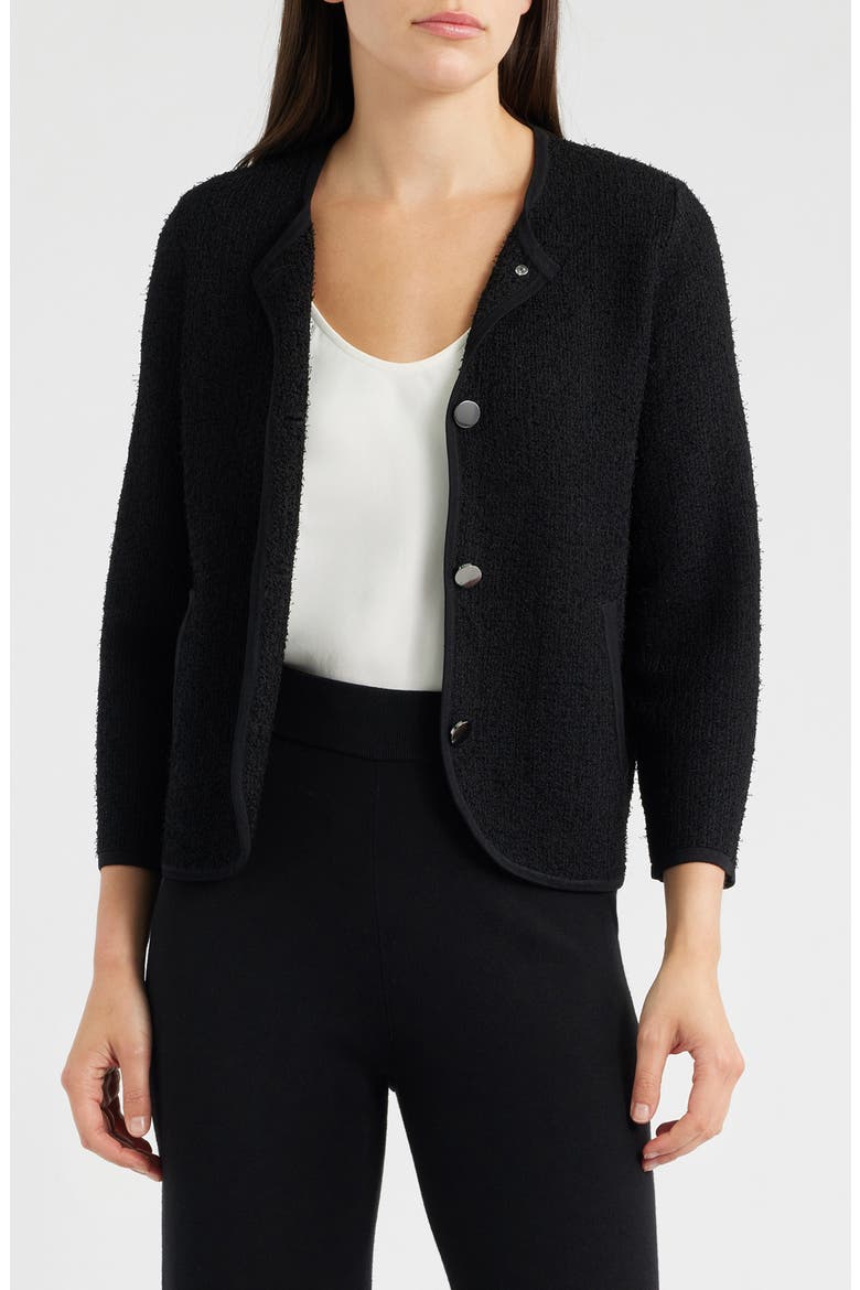 Eyelash Texture Cardigan, Main, color, ANNE BLACK