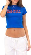 EDIKTED 'Do Not Disturb' Crop Graphic Tee