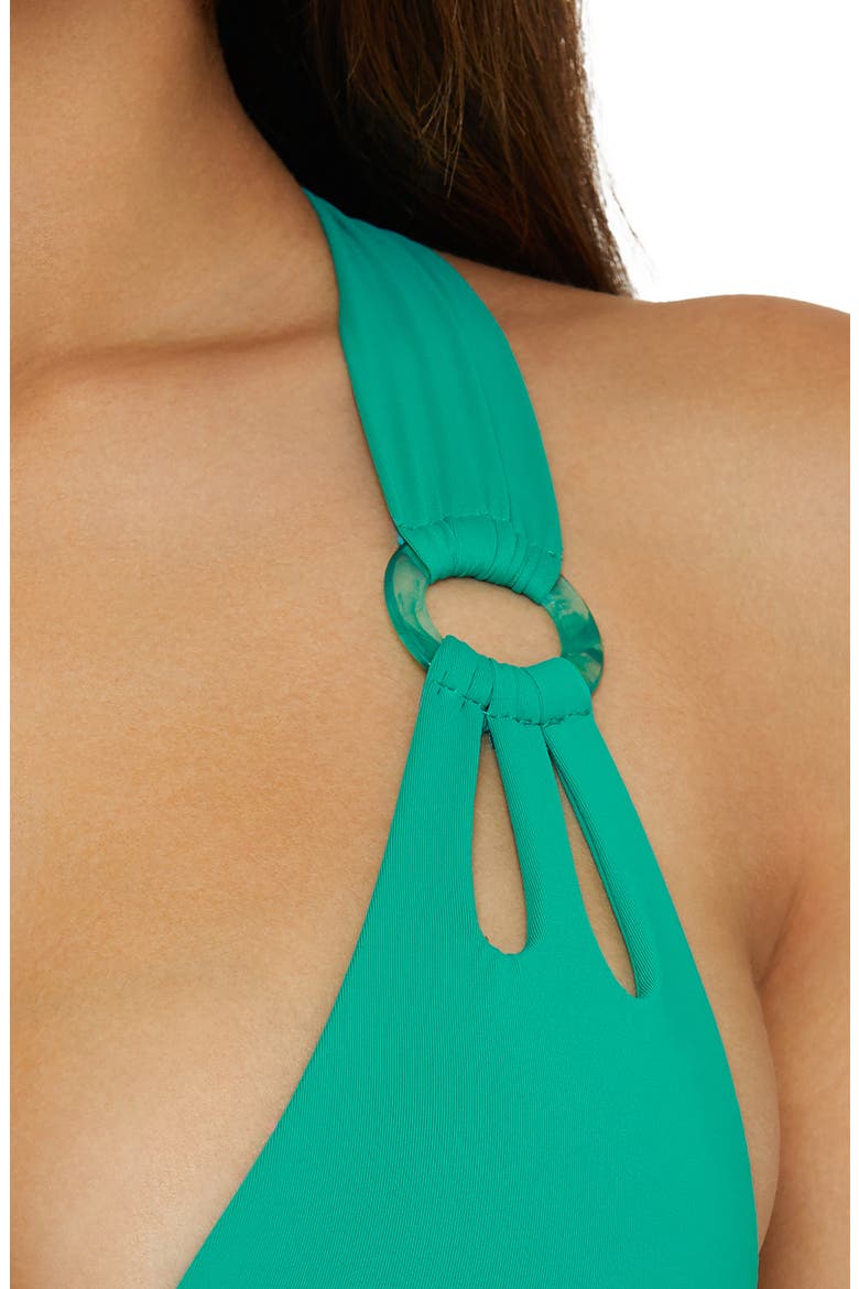 O-Ring One-Piece Swimsuit, Alternate, color, PEACOCK