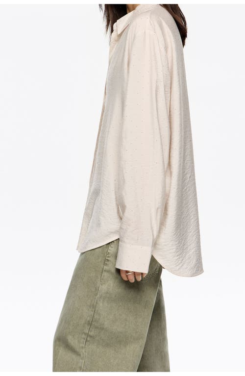 Bimba Y Lola Rhinestones Boxy Shirt In Neutral