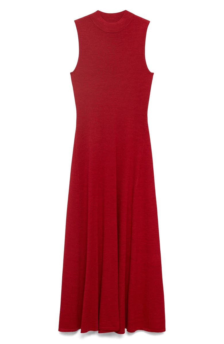 MANGO Knit Flared Maxi Dress, Alternate, color, Red