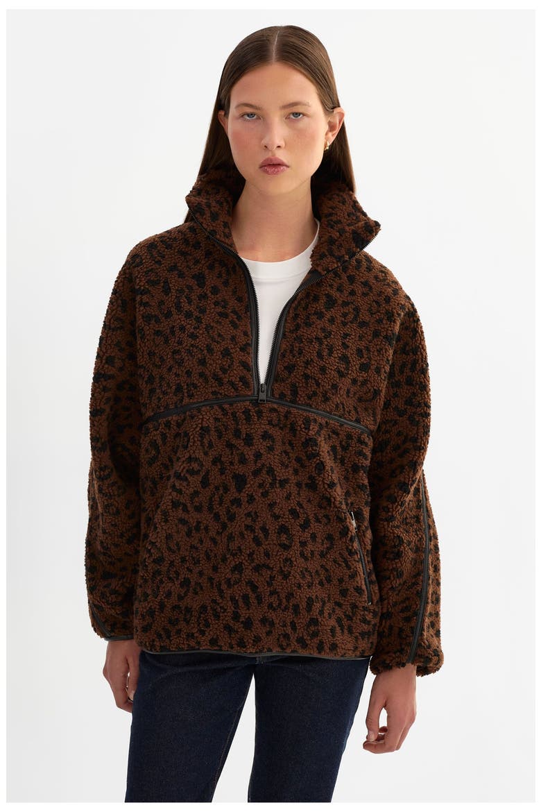 Helsa | Polar Fleece Pullover, Alternate, color, Leopard