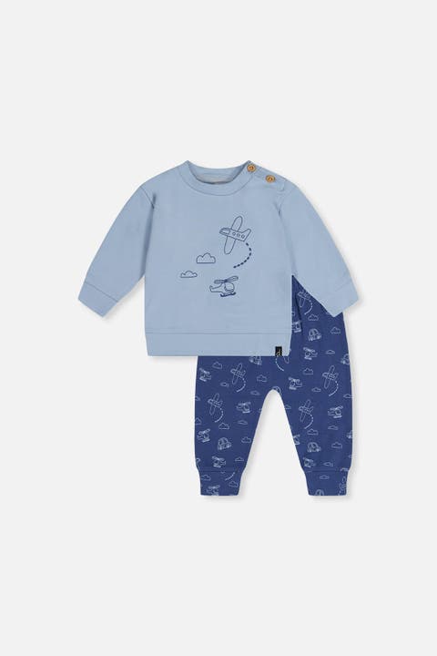 Organic Cotton Relaxed Pants and Long Sleeve Top Set