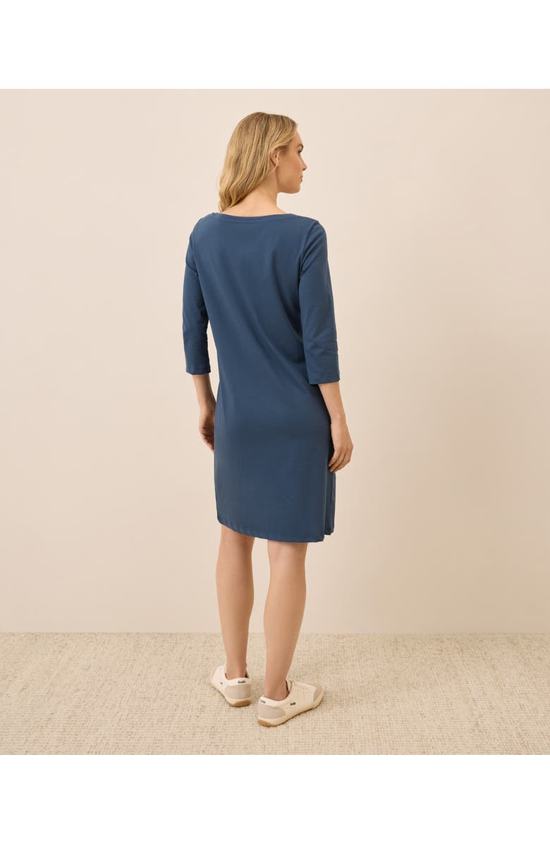 Pact Organic Cotton Softspun Boat Neck Dress, Alternate, color, French Navy