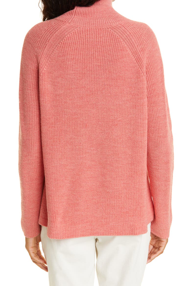 Raglan Sleeve Merino Wool Turtleneck Sweater, Alternate, color, SORBET