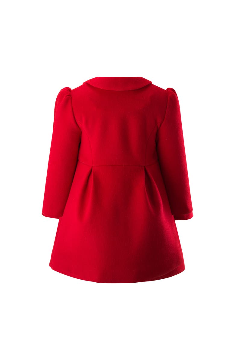 Rachel Riley Bow Trim Coat, Alternate, color, Red