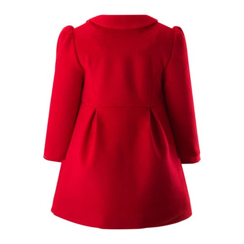 Rachel Riley Bow Trim Coat In Red