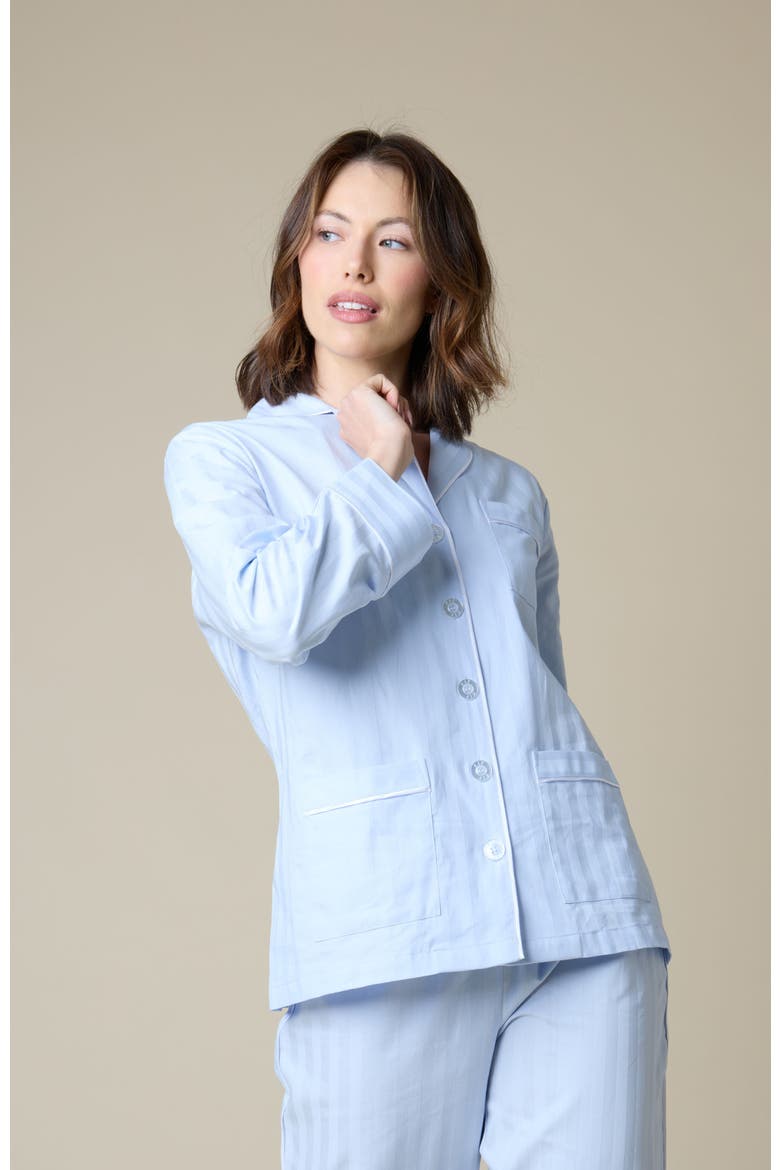 Premium Cotton Pajama Set, Alternate, color, Mist Blue